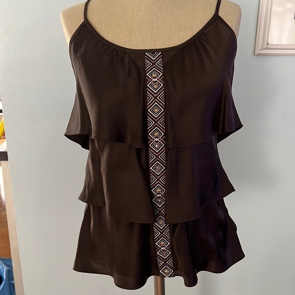 White House Black Market Silk Tiered Camisole Top size S